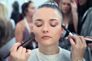 Backstage for a fashion show